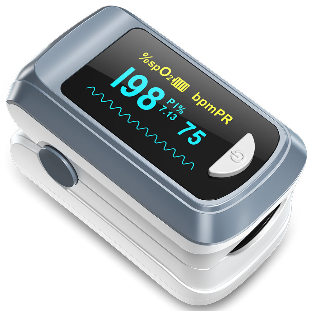 Premium Fingertip Pulse Oximeter – SPO2, Heart Rate, and Perfusion Index Monitor with OLED Display, Fast 8-Second Reading