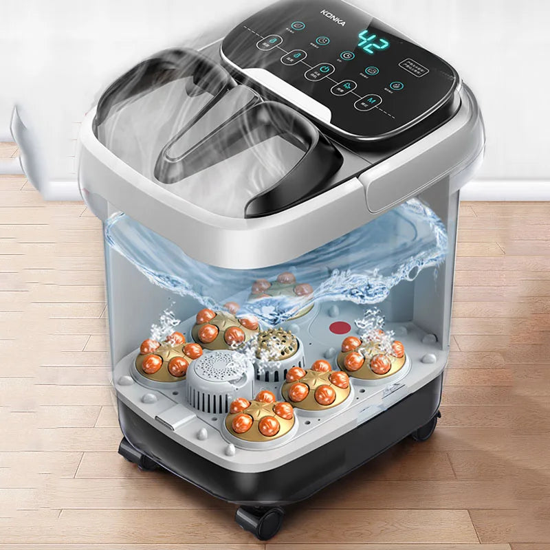 Premium Foot Spa Bath Massager with Heat, 12 Rollers, Digital Control, Pedicure Stone for Acupressure Shiatsu Massage, Foot  