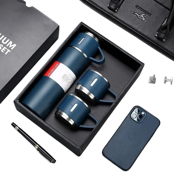 Luxury Stainless Steel Vacuum Flask 500ml - Shimmering Business Style Thermos Bottle, Insulated Hot & Cold Coffee Mug with 