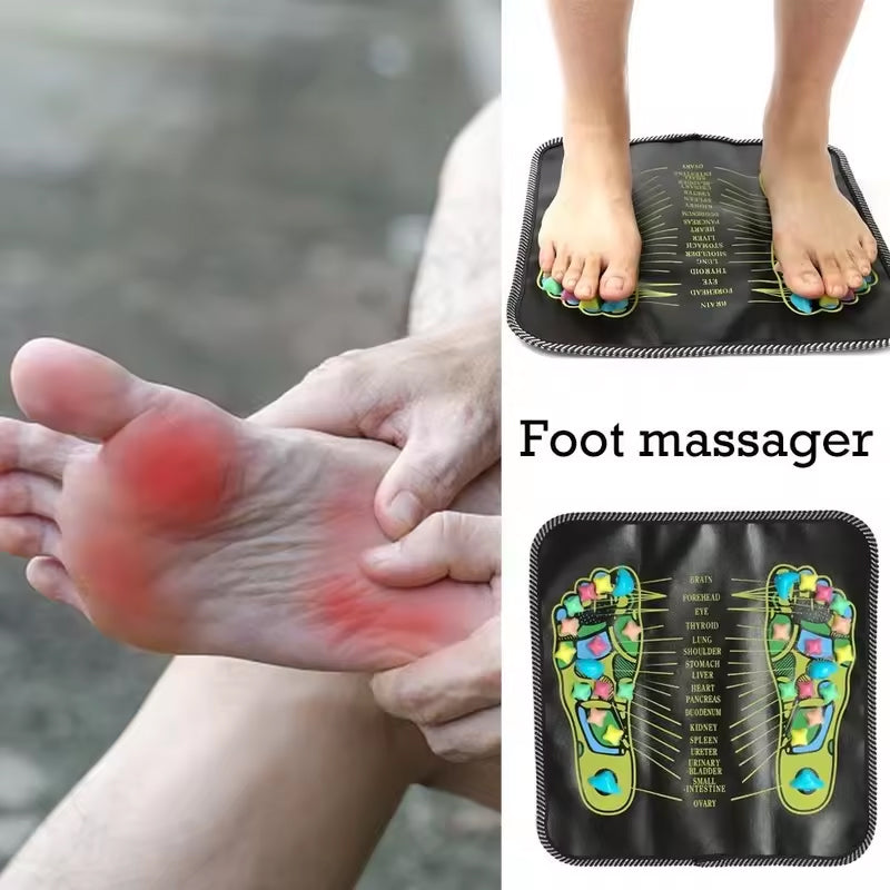 High-Quality Foot Massage Mat, 35x35cm Acupressure Pebble Yoga Mat for Body Pain Relief, Toe Pressure, Health & Fitness, 
