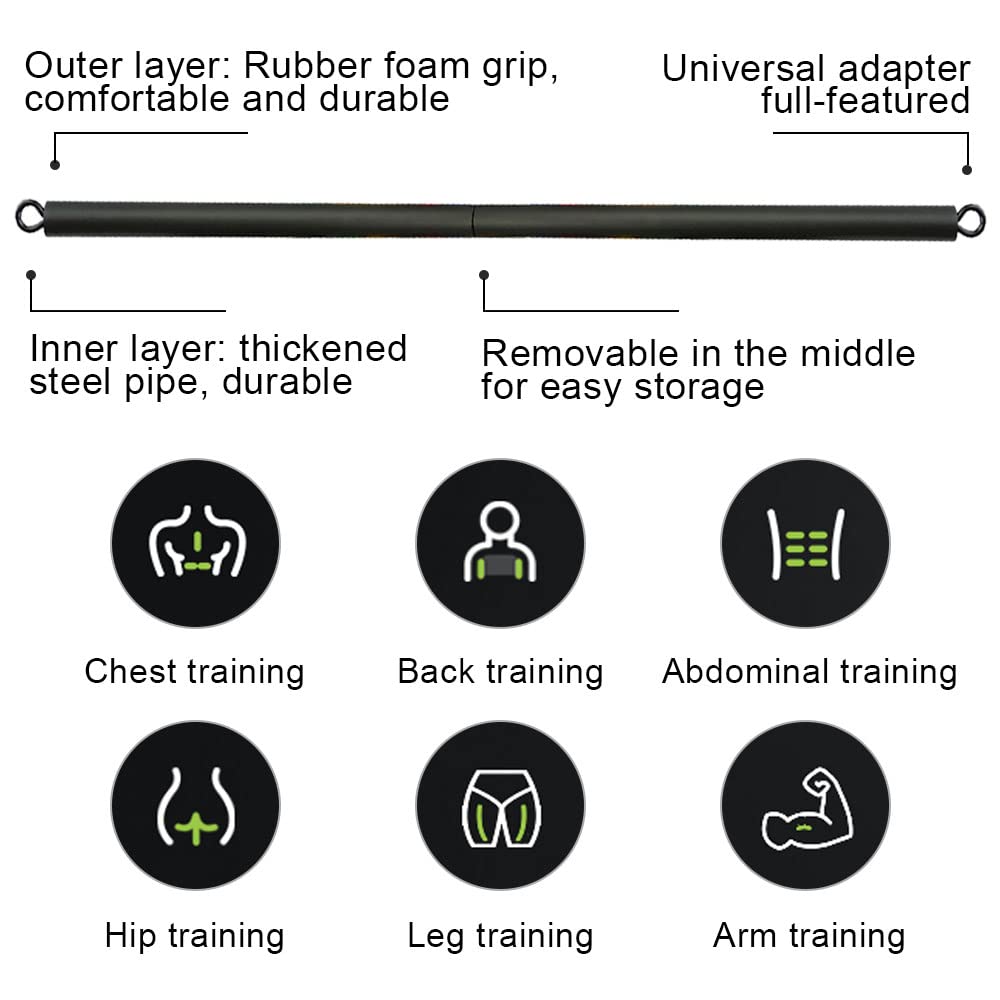 Premium Pilates Bar – Portable Resistance Yoga Stick for Full-Body Workout, Non-Slip Design, Adjustable Length, Up to 500lbs Capacity, Lightweight and Compact Exercise Equipment for Home & Travel - StrengthXPhysiotherapy