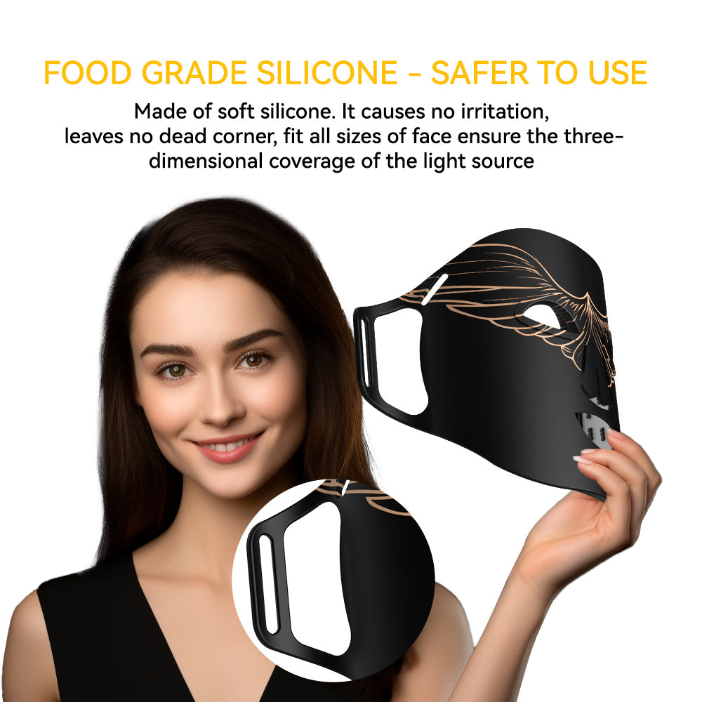 Premium 4 Color LED Light Therapy Mask – Red & Infrared Anti-Aging Silicone Photon Mask, Flexible & Soft Design for Face 