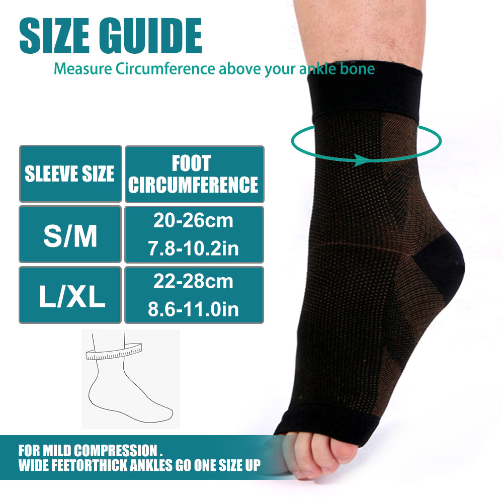 Premium Copper Compression Ankle Brace Sock for Men & Women – Pain Relief Support for Plantar Fasciitis, Heel & Foot Pain