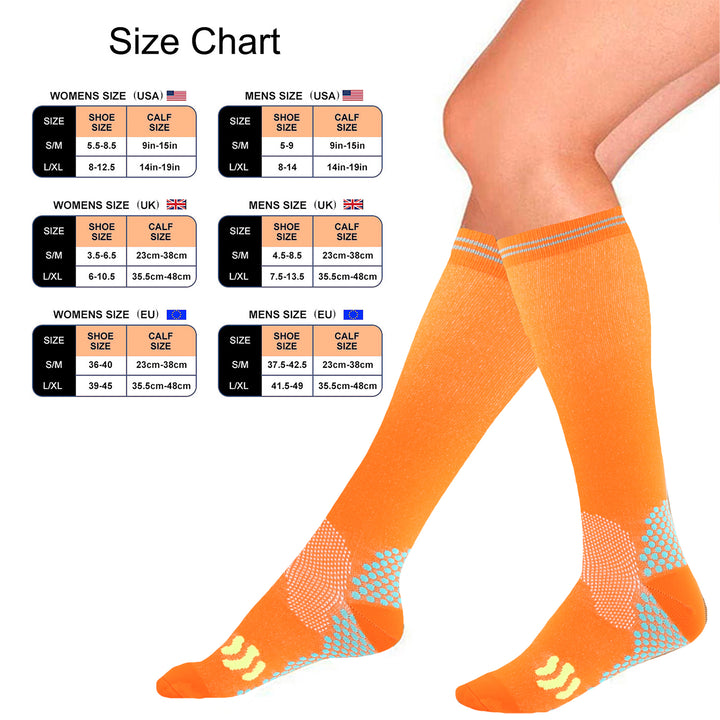 Premium Compression Socks – Elastic Sports Socks for Running, Football, Cycling, Hiking, Anti-Fatigue Support, Medical Relief