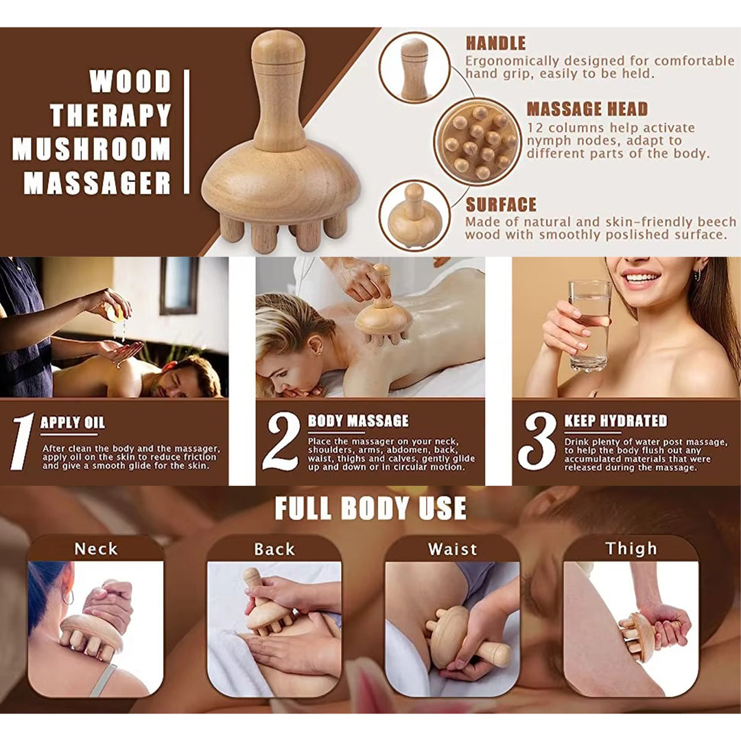 Premium Wooden Therapy Massage Tools – Complete Set for Body Shaping, Anti-Cellulite, Lymphatic Drainage, and Waist Sculpting, Ergonomic Design for Professional and Home Use - StrengthXPhysiotherapy