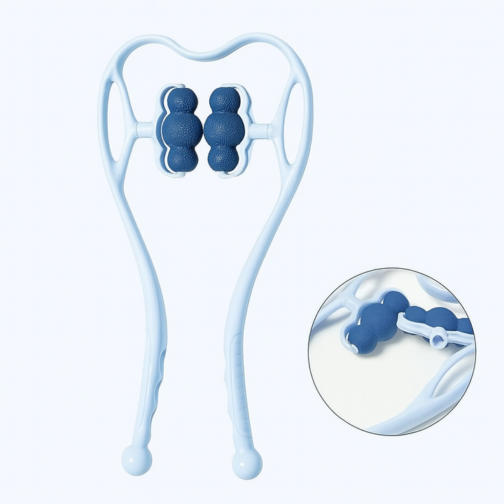 Premium Handheld Neck Massager – Trigger Point Roller for Deep Tissue Pain Relief, Adjustable 360° Massage Balls for Neck, Shoulder, Back, and Arm, Lightweight and Portable Massage Tool for Home or Office Use - StrengthXPhysiotherapy