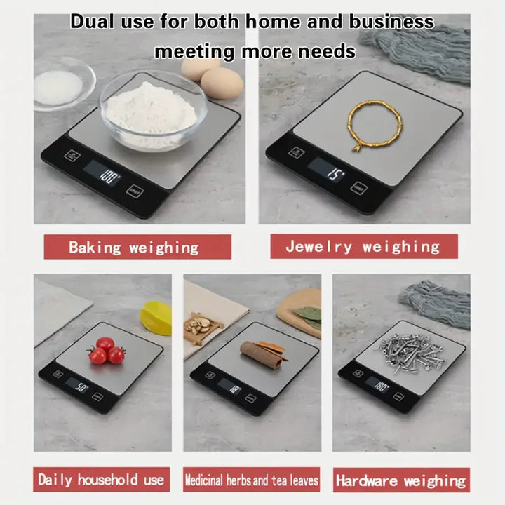 Premium Smart Digital Food Scale 10kg – Nutrition Calculator App, Rechargeable Kitchen Scale for Weight Loss, Baking, and 