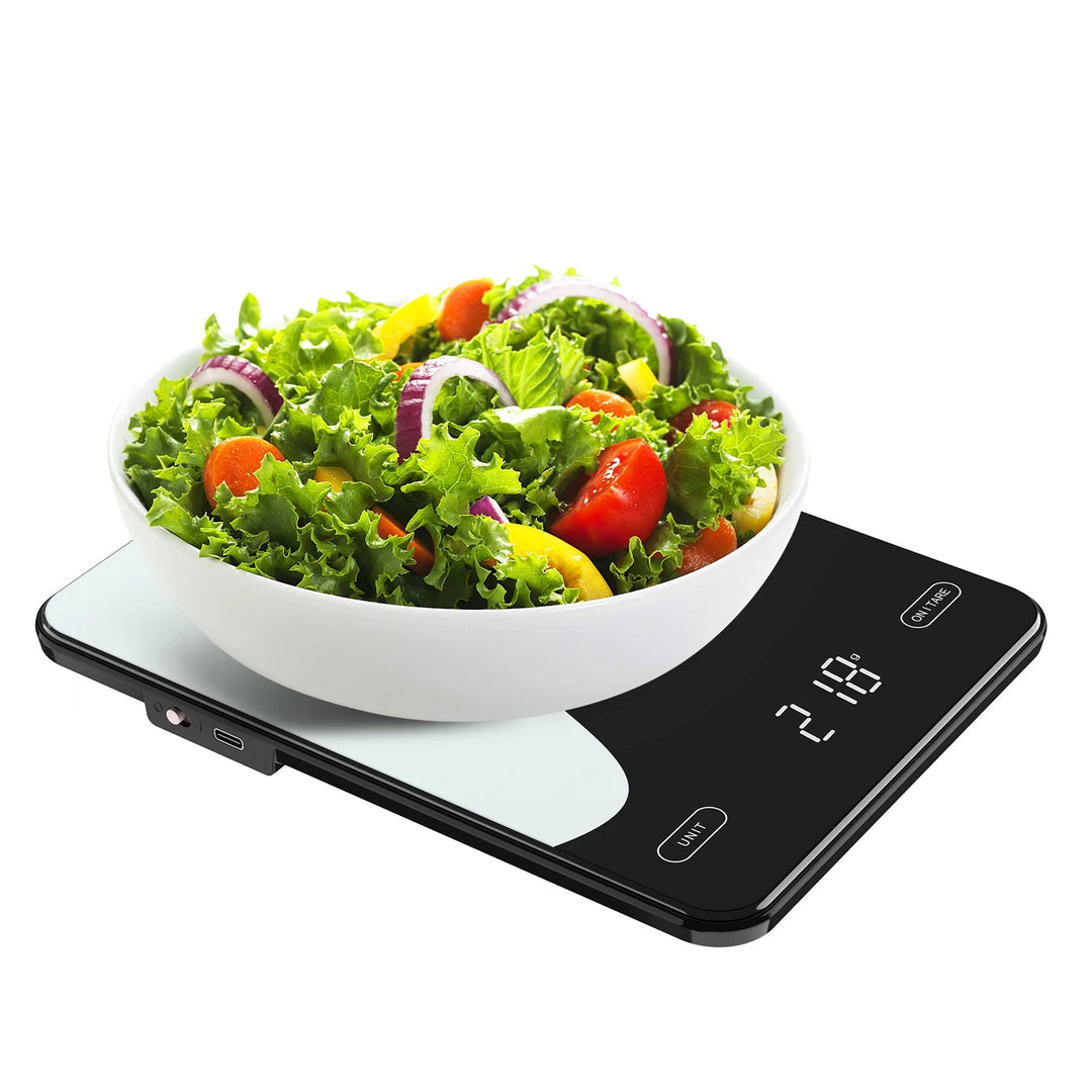 Premium Smart Digital Food Scale 10kg – Nutrition Calculator App, Rechargeable Kitchen Scale for Weight Loss, Baking, and 