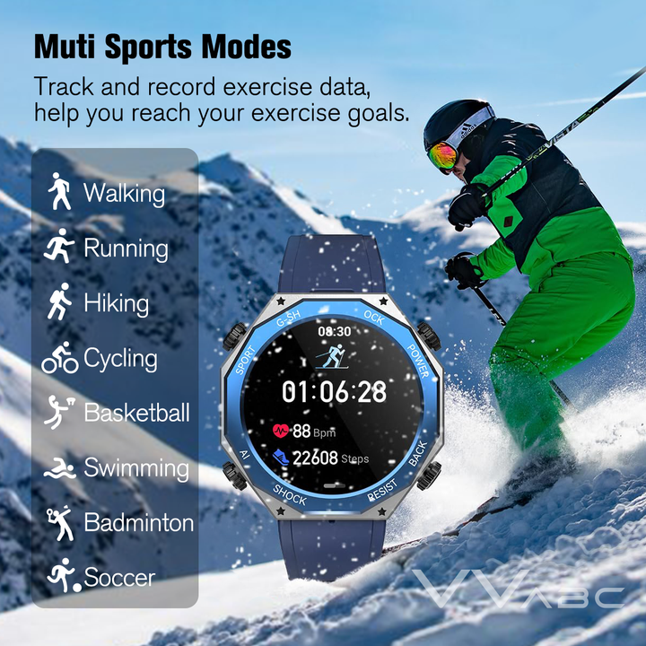 Premium Waterproof Smartwatch for Men & Women – 1.47" AMOLED Display, 70 Sports Modes, Heart Rate & Blood Pressure Monitor,