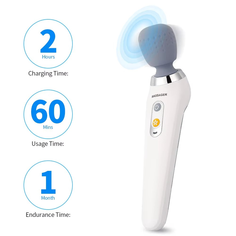 Premium USB Handheld Electric Massager – High Frequency Vibration Wand for Neck, Back, and Muscle Pain Relief, Deep Tissue Massage Machine with 5 Modes, Cordless Design, and Therapeutic Relief - StrengthXPhysiotherapy