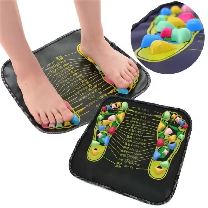 High-Quality Foot Massage Mat, 35x35cm Acupressure Pebble Yoga Mat for Body Pain Relief, Toe Pressure, Health & Fitness, 