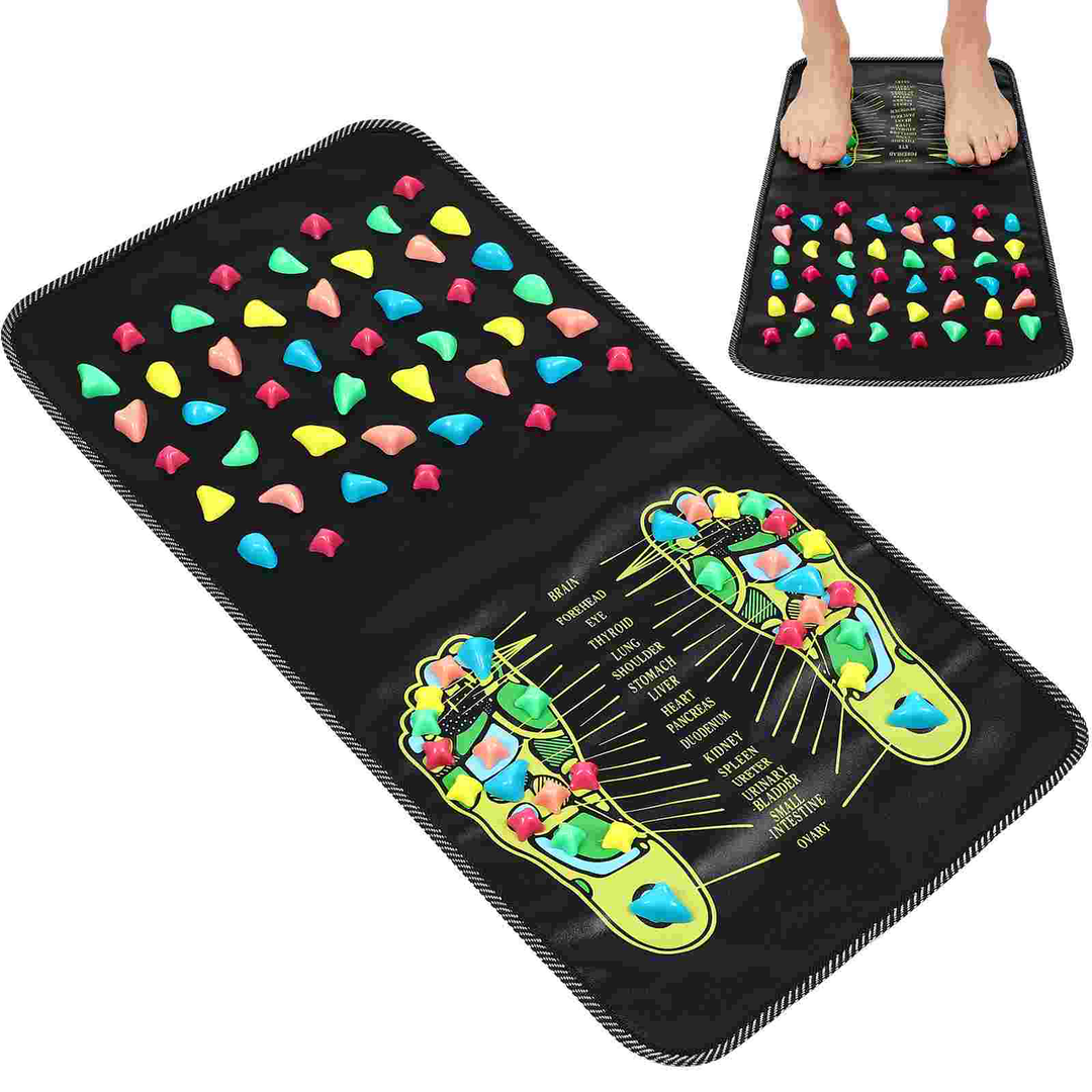 High-Quality Foot Massage Mat, 35x35cm Acupressure Pebble Yoga Mat for Body Pain Relief, Toe Pressure, Health & Fitness, 