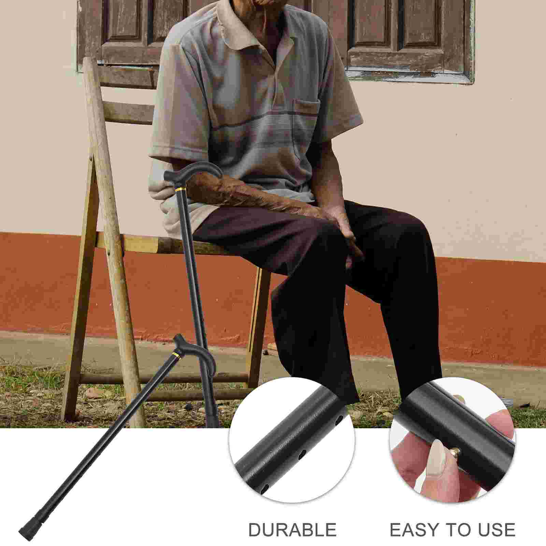 Premium Adjustable Walking Stick Cane – 2-Section Anti-Skid, Anti-Shock Crutch for Seniors, Lightweight Aluminum Alloy, Non-Slip Rubber Base, Adjustable Height 75-90cm for Hiking and Daily Support - StrengthXPhysiotherapy