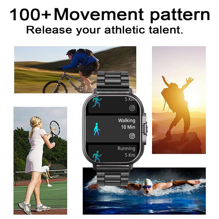 Premium 2024 Smartwatch with Earphones – Bluetooth Call, GPS Tracker, Heart Rate Monitor, Music Playback, Fitness Tracker, 
