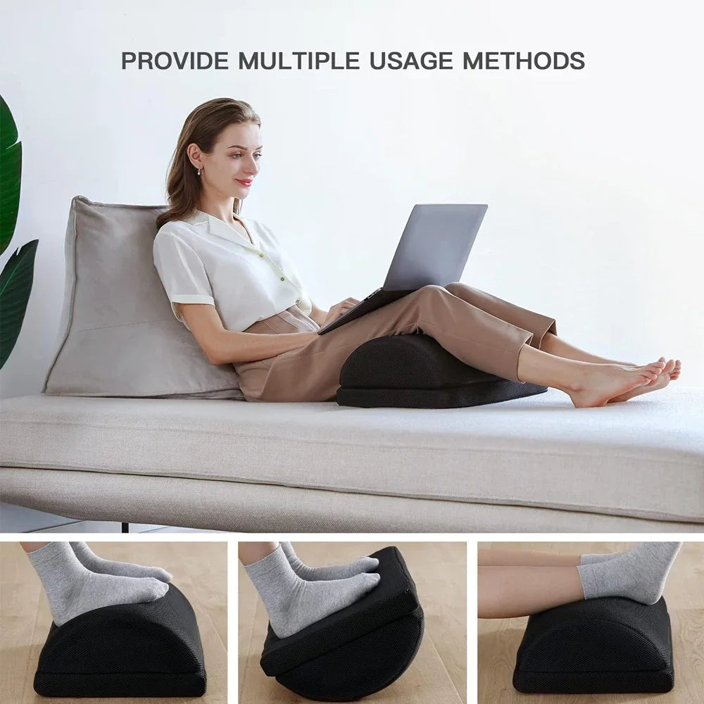 Premium Adjustable Memory Foam Under Desk Foot Rest for Office Chair & Gaming, Ergonomic Support for Back, Hip, Knee, 