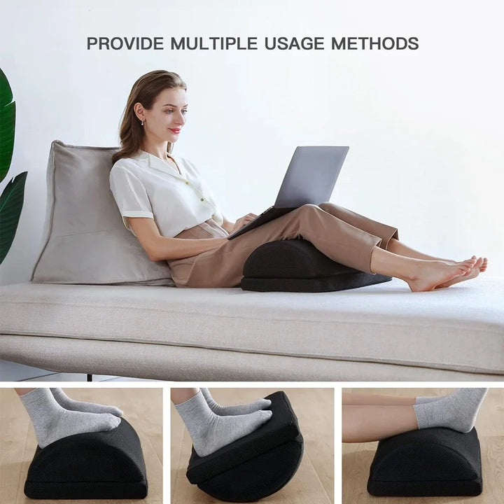 Premium Adjustable Memory Foam Under Desk Foot Rest for Office Chair & Gaming, Ergonomic Support for Back, Hip, Knee, 
