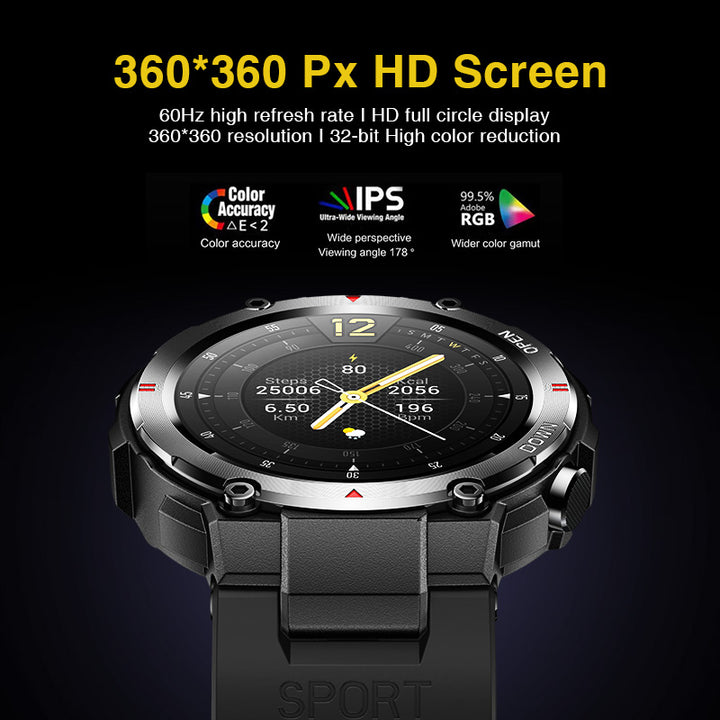Premium Military-Grade Smartwatch for Men – 1.43'' AMOLED Display, Bluetooth Calling, Waterproof, Fitness Tracker, 420mAh 