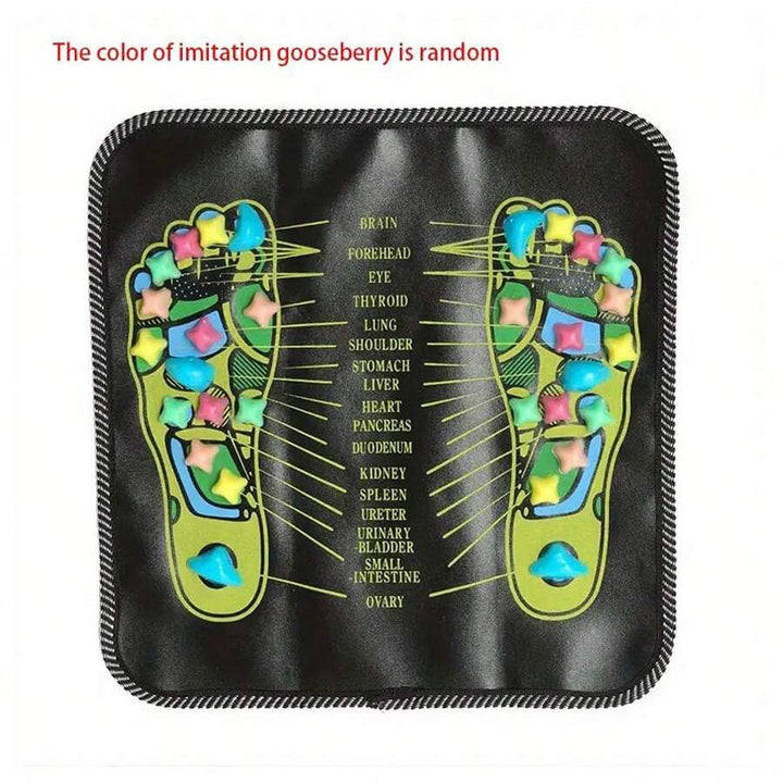 High-Quality Foot Massage Mat, 35x35cm Acupressure Pebble Yoga Mat for Body Pain Relief, Toe Pressure, Health & Fitness, 