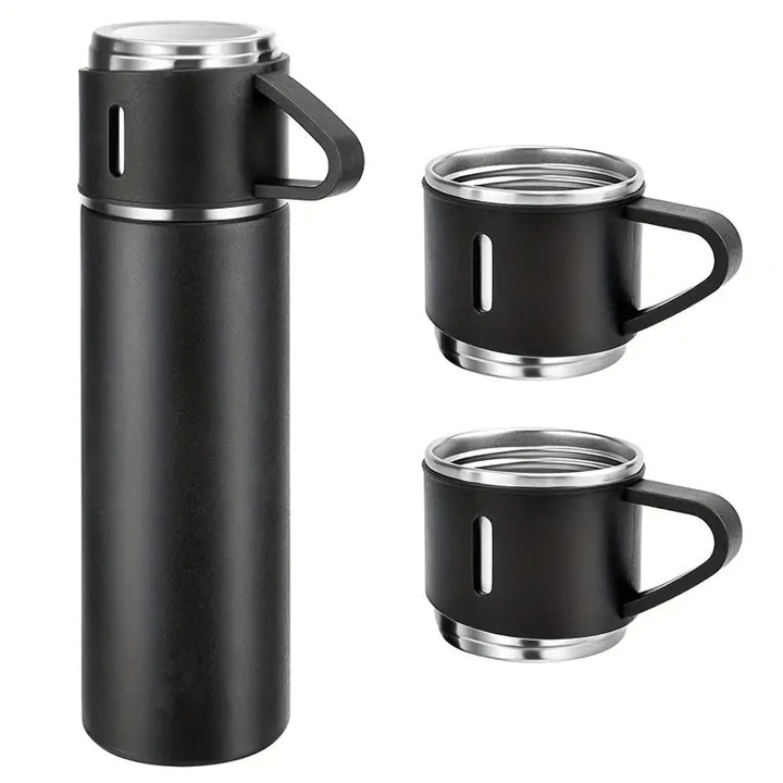 Luxury Stainless Steel Vacuum Flask 500ml - Shimmering Business Style Thermos Bottle, Insulated Hot & Cold Coffee Mug with 