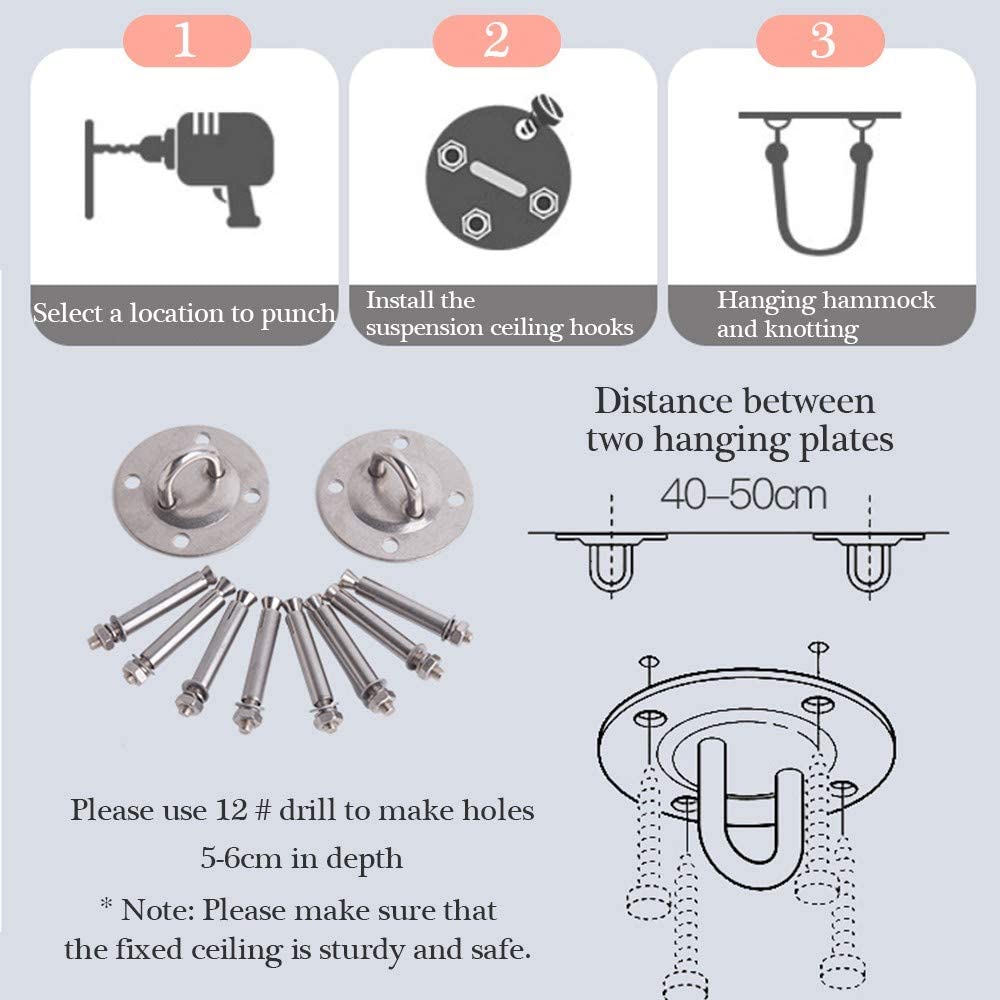 Premium Battle Rope Anchor Kit – Heavy Duty Stainless Steel Wall & Ceiling Mount Bracket for Suspension Straps, Yoga Hammocks