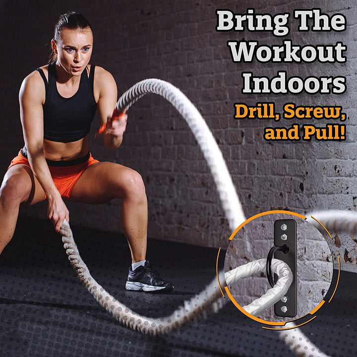 Premium Battle Rope Anchor Kit – Stainless Steel Wall & Ceiling Mount Bracket for Strength Training, Gym, Aerial Hammock & 