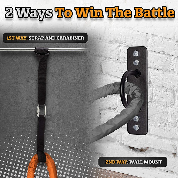 Premium Battle Rope Anchor Kit – Stainless Steel Wall & Ceiling Mount Bracket for Strength Training, Gym, Aerial Hammock & 