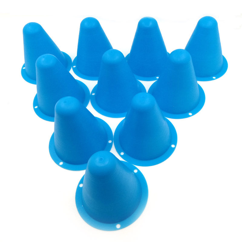Premium Football Marking Cones – 10 Pcs Slalom Marker Set for Soccer & Roller Skating – Durable PE Material, 7.5cm Diameter,
