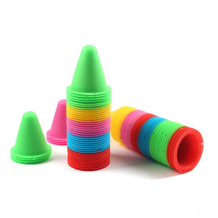 Premium Football Marking Cones – 10 Pcs Slalom Marker Set for Soccer & Roller Skating – Durable PE Material, 7.5cm Diameter,