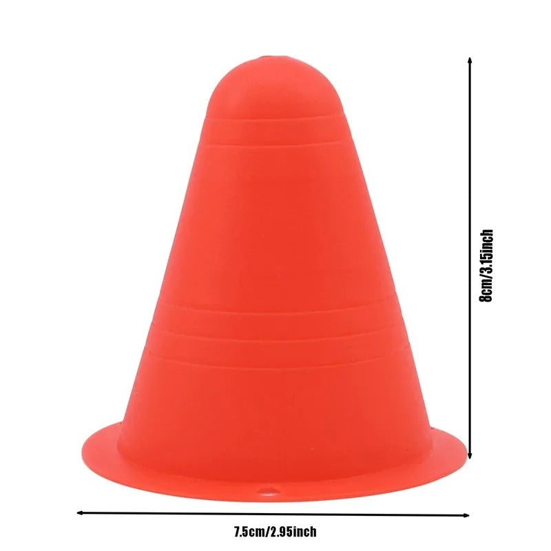 Premium Football Marking Cones – 10 Pcs Slalom Marker Set for Soccer & Roller Skating – Durable PE Material, 7.5cm Diameter, Multiple Colors