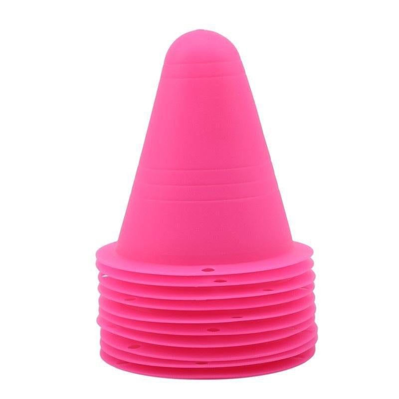 Premium Football Marking Cones – 10 Pcs Slalom Marker Set for Soccer & Roller Skating – Durable PE Material, 7.5cm Diameter,