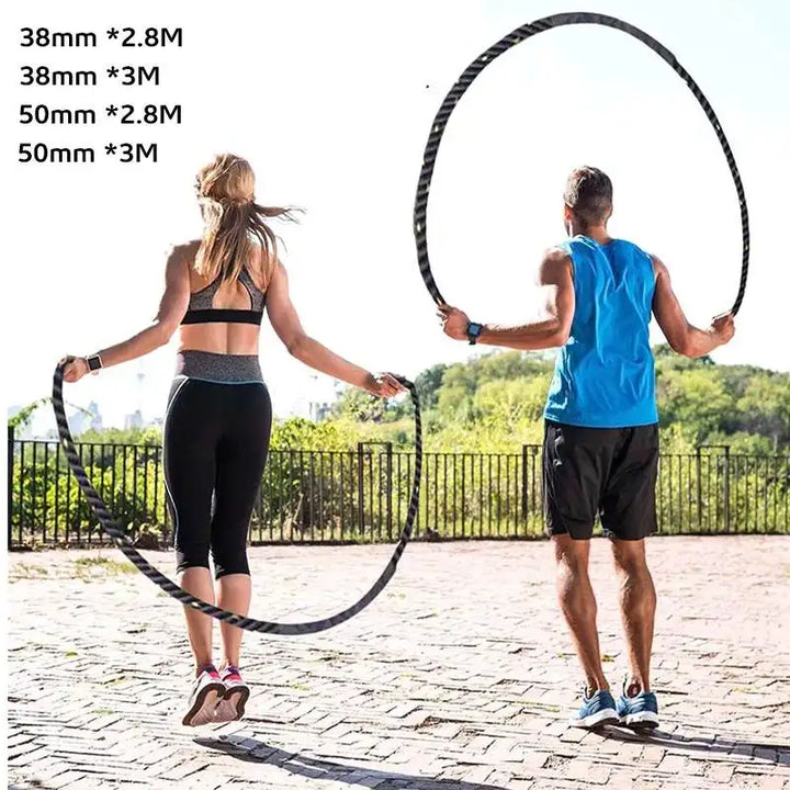 Premium Heavy Boxing Jump Rope – 9.8ft Fitness Battle Rope for Muay Thai & Bodybuilding – Durable Polymer Synthetic Fiber &