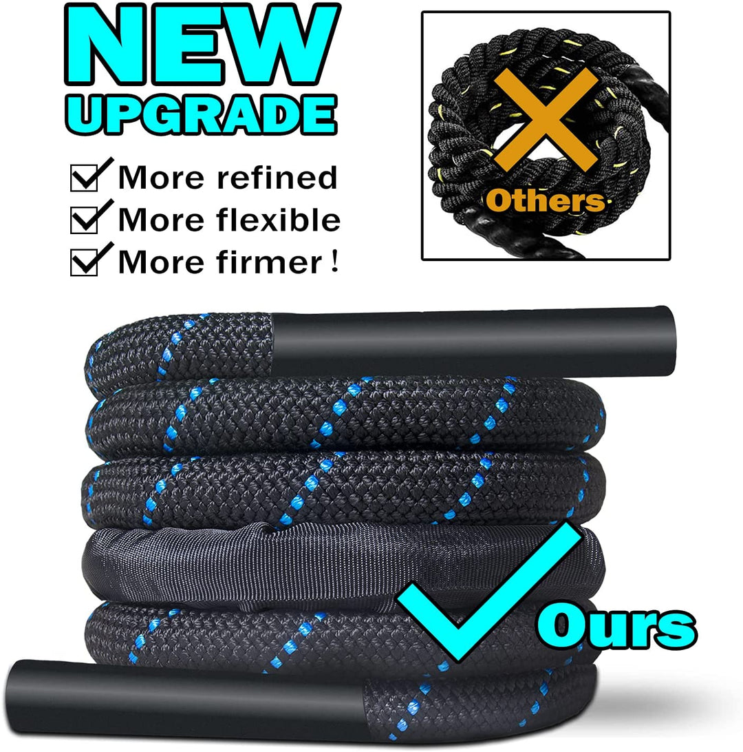 Premium Heavy Boxing Jump Rope – 9.8ft Fitness Battle Rope for Muay Thai & Bodybuilding – Durable Polymer Synthetic Fiber &