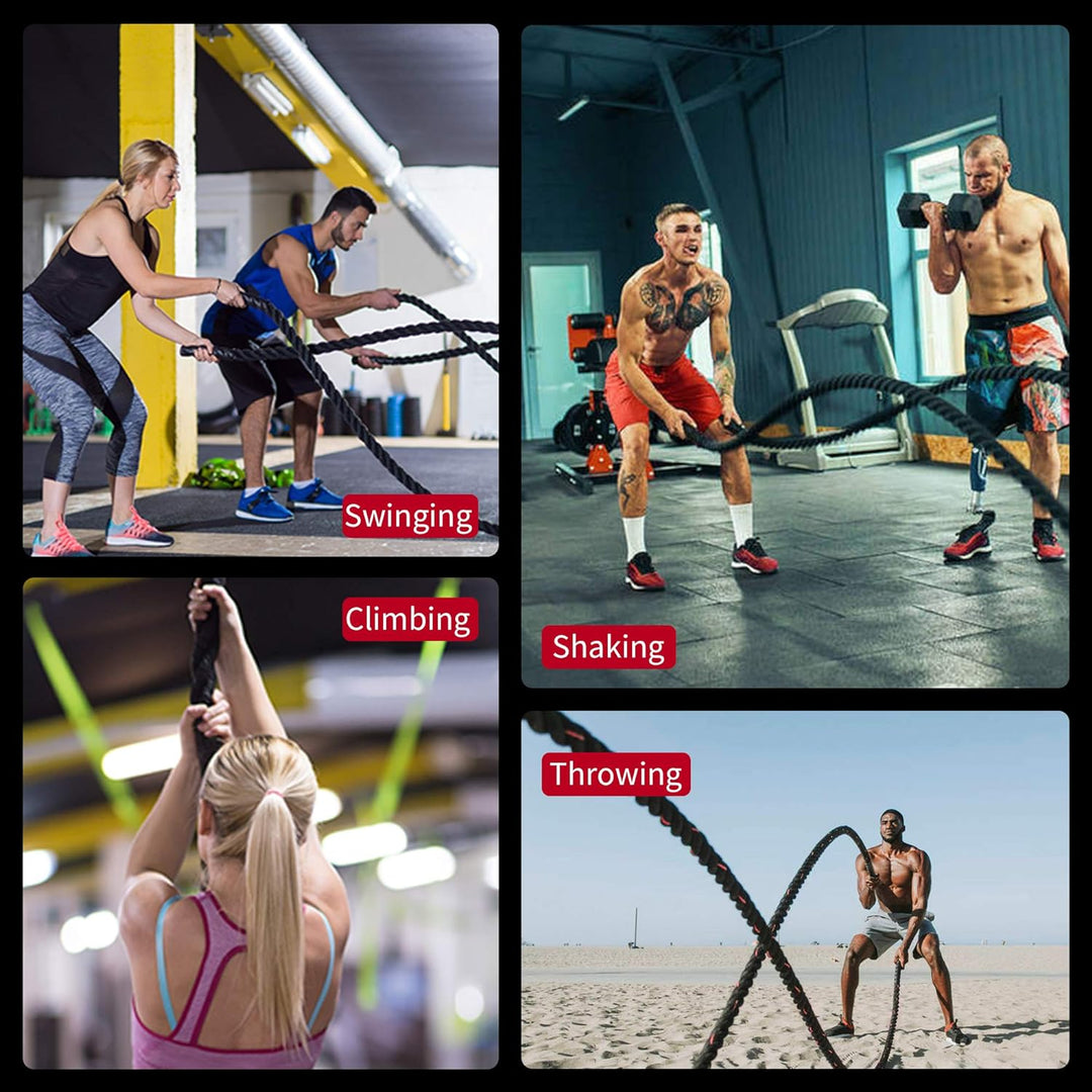 Premium Heavy Boxing Jump Rope – 9.8ft Fitness Battle Rope for Muay Thai & Bodybuilding – Durable Polymer Synthetic Fiber &