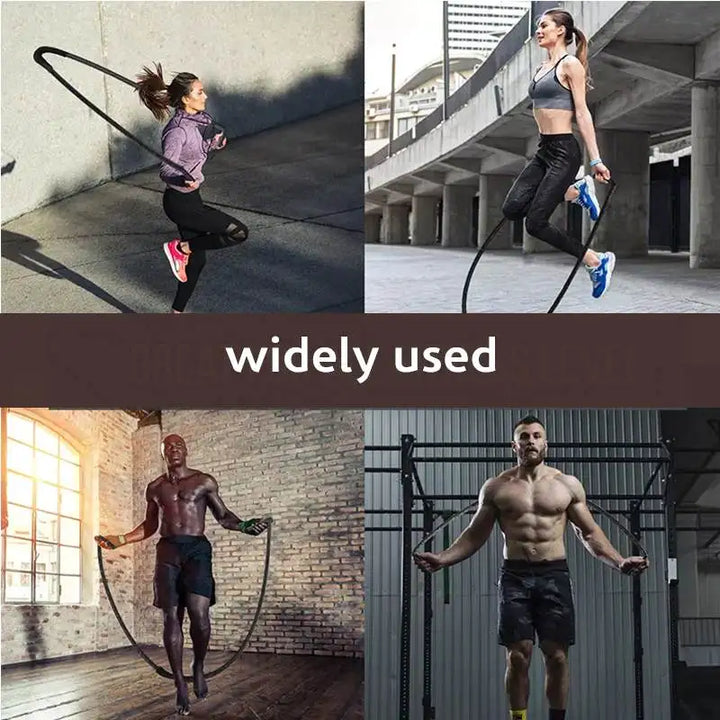 Premium Weighted Jump Rope – 9ft/9.8ft Heavy Skipping Battle Rope for Power & Strength Training – Durable Polyester, Comfort 