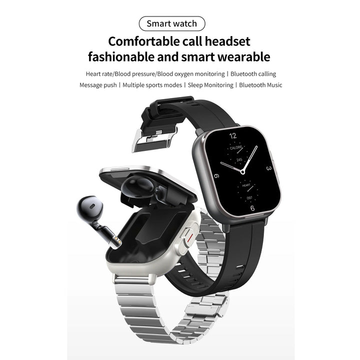 High Quality GPS Smartwatch with 2-in-1 TWS Earbuds – Bluetooth Call, Heart Rate, Blood Pressure & Health Monitoring, Music Playback, 2.01" Full Touch TFT Display, Long Battery Life, AI Voice Assistant, Ideal for Fitness & Daily Use - StrengthXPhysiotherapy