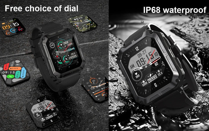 Premium IP68 Waterproof Smartwatch with Bluetooth Calling & 123 Sport Modes - 1.83" HD Display, Heart Rate & Blood Oxygen Monitor, Sleep Tracking, Voice Assistant, Long Battery Life, Compatible with Android & iOS - StrengthXPhysiotherapy