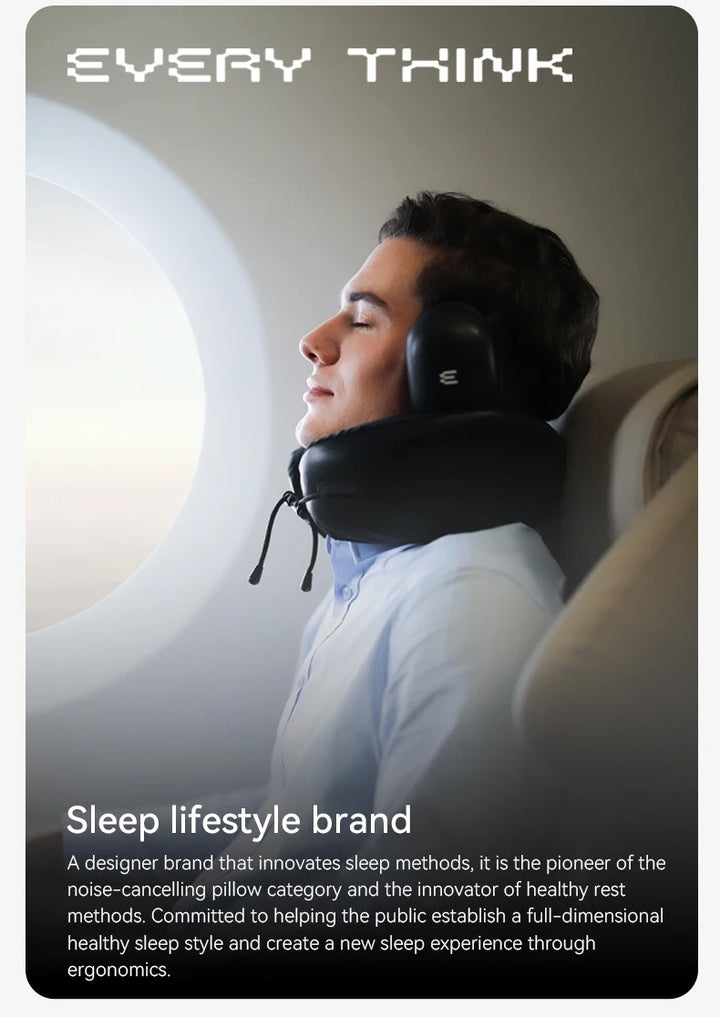 Premium U-Shaped Travel Neck Pillow – Noise Cancelling Memory Foam – Breathable Skin-Friendly Fabric – Detachable Earmuffs for Enhanced Comfort – Portable & Supportive for Travel, Office, and Home - StrengthXPhysiotherapy