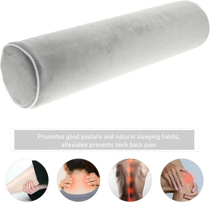 Premium Memory Foam Roll Pillow – Therapeutic Neck, Knee, & Leg Support – Cylinder Bolster for Sleeping, Back & Side Sleepers – Pain Relief, Spinal Alignment, Removable Cooling Cover – Ergonomic & Durable - StrengthXPhysiotherapy