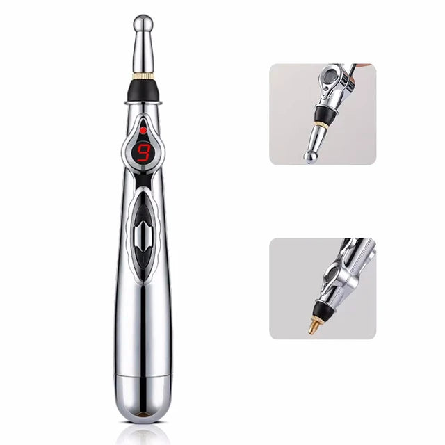 Premium Electronic Acupuncture Pen for Body Massage - EMS Microcurrent Acupressure Meridian Pen with 9 Adjustable Intensity 