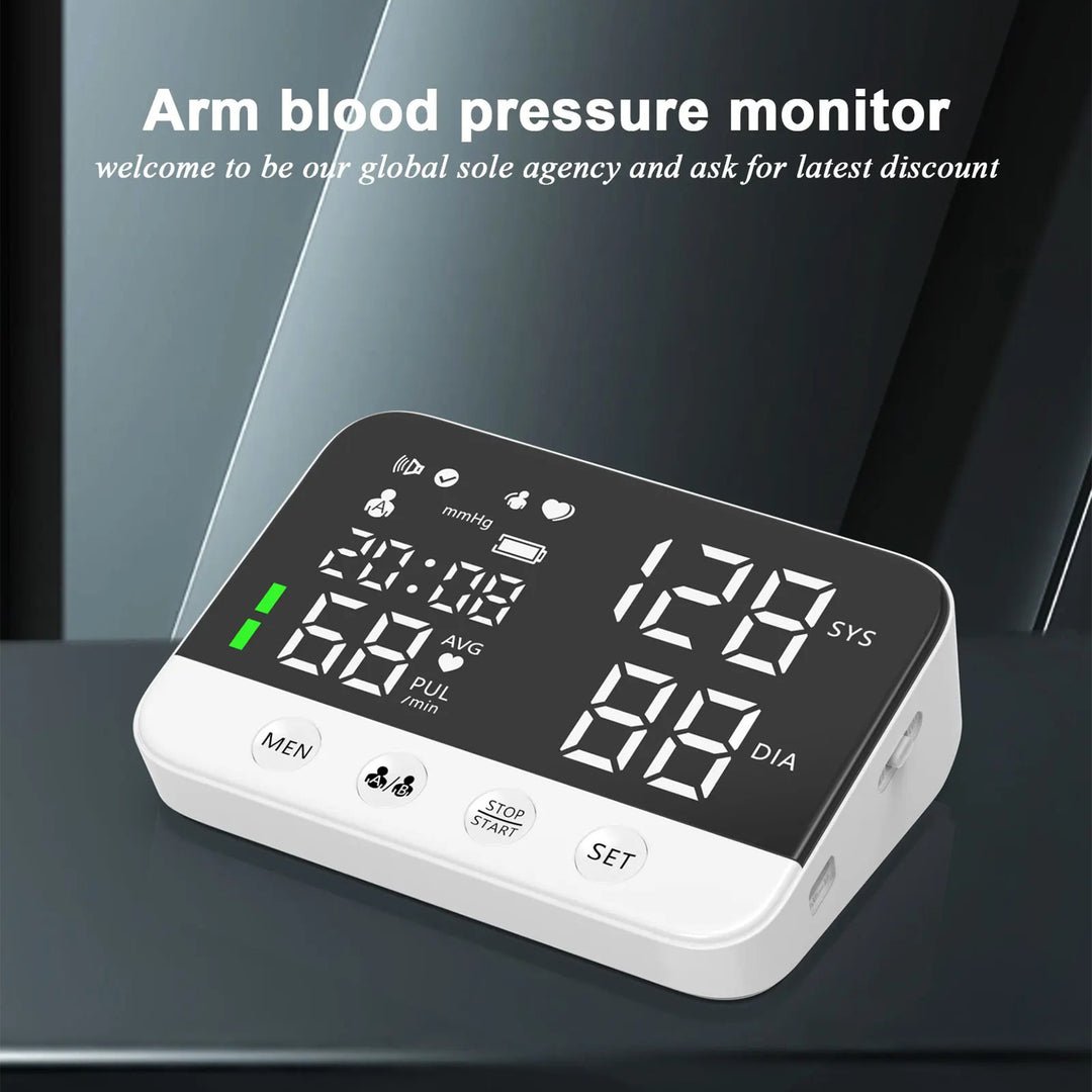 Premium Digital Upper Arm Blood Pressure Monitor – Accurate Sphygmomanometer, Full Automatic Pressurization & Decompression, LED Display, Medical BP Monitoring, 120 Set Memory, Lithium Battery Powered - StrengthXPhysiotherapy