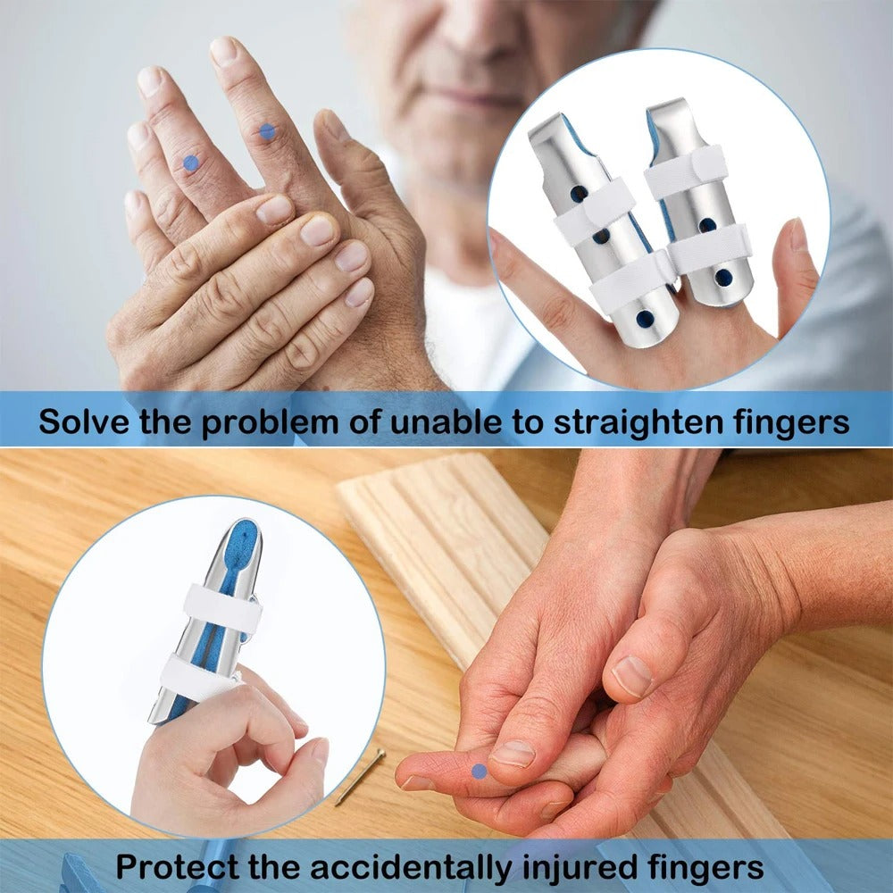 Premium Finger Splints Set for Knuckle Immobilization – 3-Sizes Adjustable Aluminum Alloy Protective Splints for Finger Injuries, Breathable EVA Pads, Comfortable, Easy to Use, Suitable for Adults and Children - StrengthXPhysiotherapy