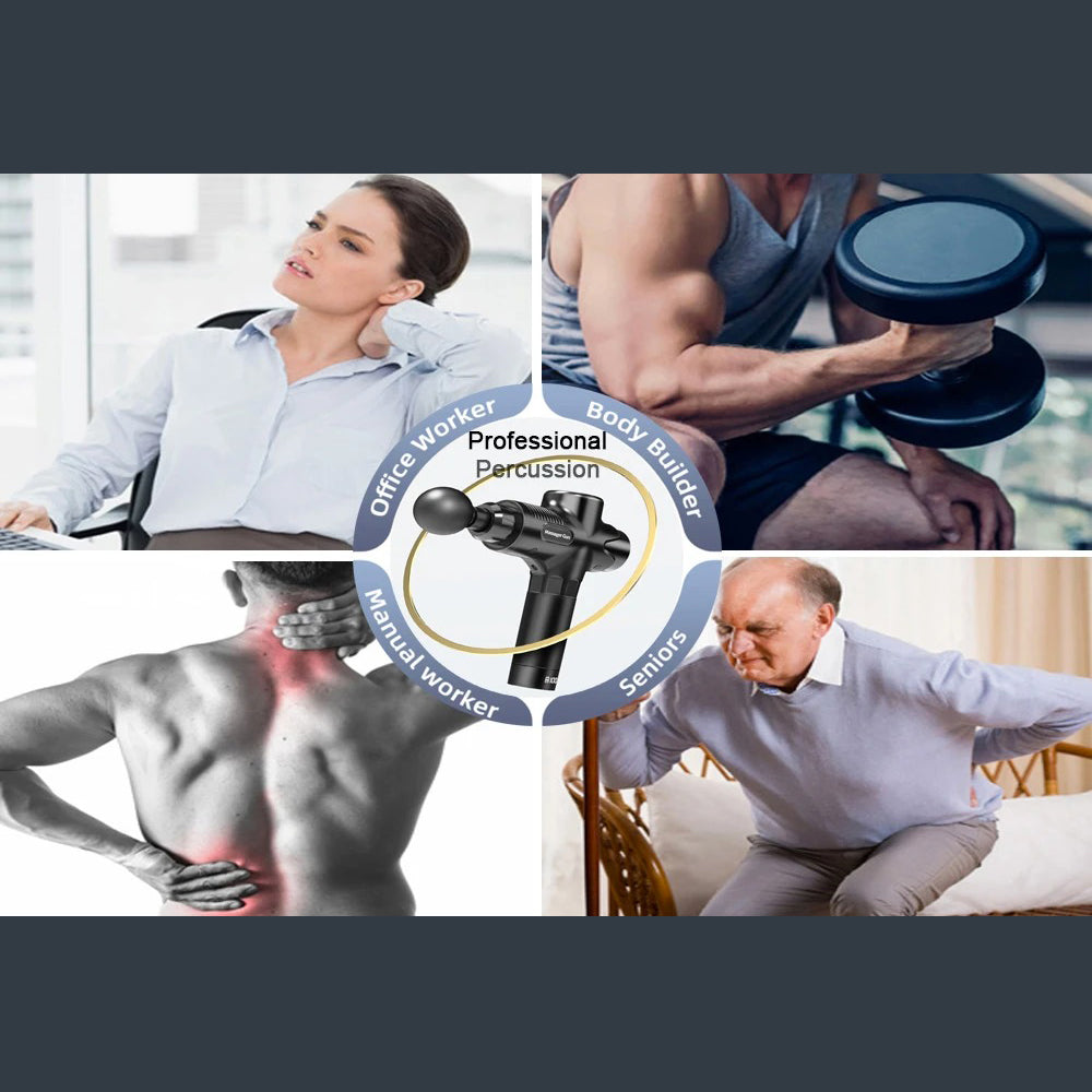 Premium 30-Level Massage Gun – Deep Tissue Muscle Relaxation for Body and Neck, Electric Fitness Equipment with Noise Reduction, Ideal for Men and Women - StrengthXPhysiotherapy