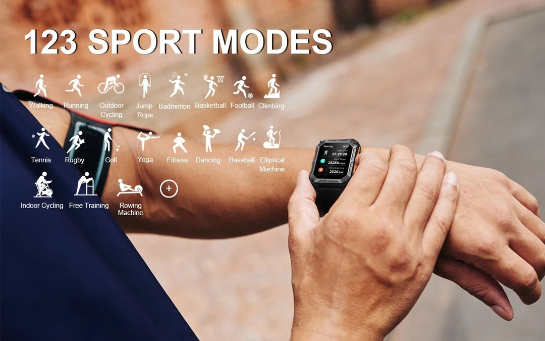Premium IP68 Waterproof Smartwatch with Bluetooth Calling & 123 Sport Modes - 1.83" HD Display, Heart Rate & Blood Oxygen Monitor, Sleep Tracking, Voice Assistant, Long Battery Life, Compatible with Android & iOS - StrengthXPhysiotherapy