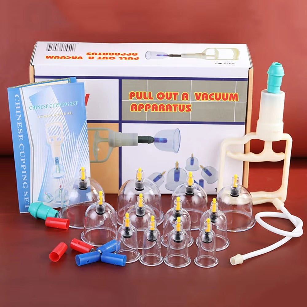 Premium Cupping Therapy Set – Vacuum Suction Cups for Massage, Anti-Cellulite, and Physiotherapy, Relieves Back, Neck, and Leg Pain, Improves Blood Flow, and Encourages Relaxation, Easy-to-Use with Pistol Grip Pump - StrengthXPhysiotherapy