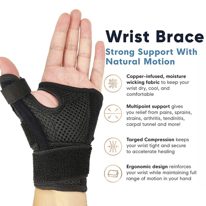 Premium Thumb Support Brace – CMC Joint Stabilizer Orthosis Spica Splint for Arthritis, Osteoarthritis, Tendonitis & Pain Relief – Comfortable & Adjustable Stabilization for Thumb Instability - StrengthXPhysiotherapy