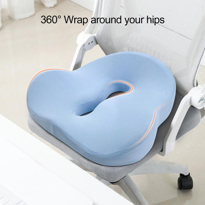 Product Description: Premium Coccyx Memory Foam Orthopedic Pillow – Tailbone & Hemorrhoid Pain Relief Seat Cushion for Office