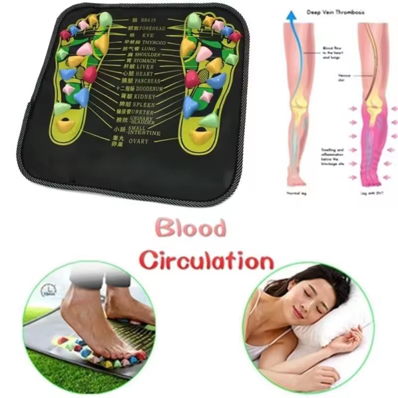 High-Quality Foot Massage Mat, 35x35cm Acupressure Pebble Yoga Mat for Body Pain Relief, Toe Pressure, Health & Fitness, 