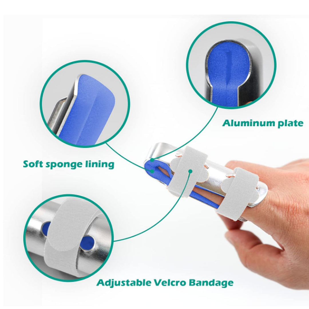 Premium Finger Splints Set for Knuckle Immobilization – 3-Sizes Adjustable Aluminum Alloy Protective Splints for Finger 