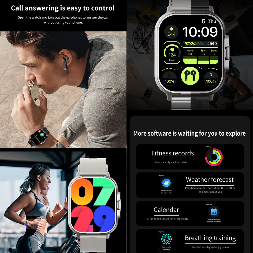 High Quality GPS Smartwatch with 2-in-1 TWS Earbuds – Bluetooth Call, Heart Rate, Blood Pressure & Health Monitoring, 