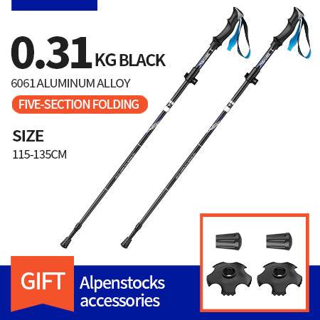 Premium Ultralight Trekking Poles – Adjustable Folding Hiking Walking Sticks, Telescopic Aluminum Poles with EVA Non-Slip 